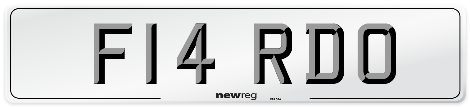 F14 RDO Number Plate from New Reg